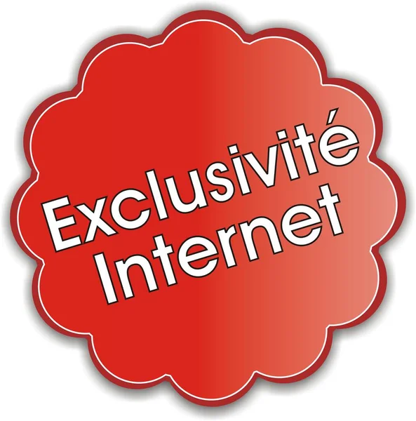 Carimbo Vermelho Com Escrito Francês Dentro Exclusividade Internet — Fotografia de Stock