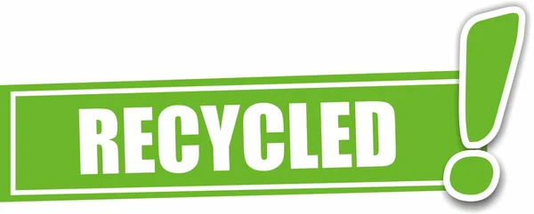 Zielona Etykieta Napisem Recykling — Zdjęcie stockowe