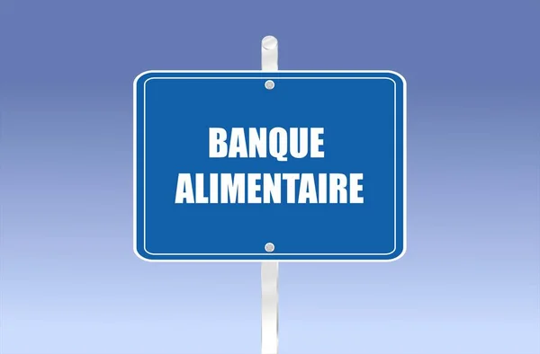 Дорожній Знак Харчовим Банком Написаним Французькою — стокове фото
