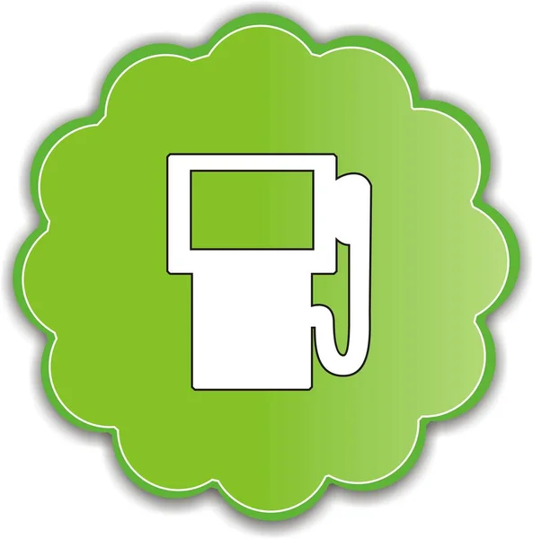 Etiqueta Verde Con Una Bomba Gasolina — Foto de Stock