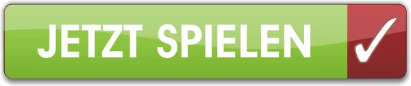 Green Button German Writing Play Now — Stock Photo, Image