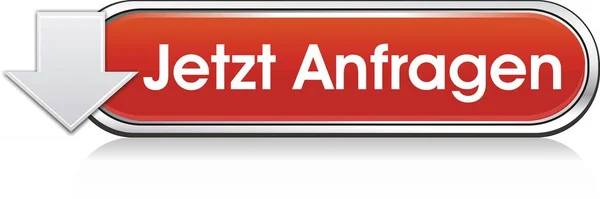Botão Vermelho Com Escrita Alemã Sobre Ele Inquirir Agora — Fotografia de Stock
