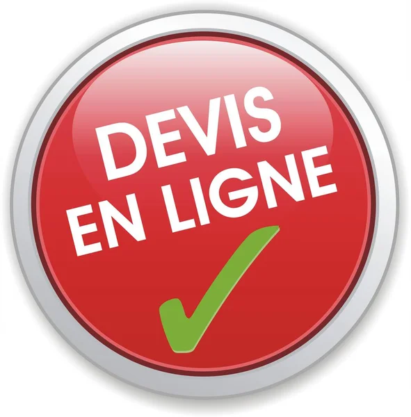 Фраза Онлайн Написана Французькою Червоній Кнопці — стокове фото