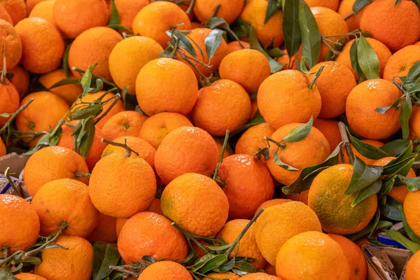 stock image close up of clementines with leaves