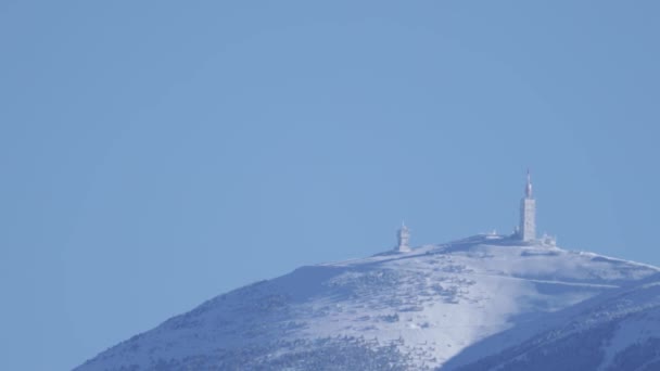 Vista Mont Ventoux Coberto Neve Vaucluse França — Vídeo de Stock