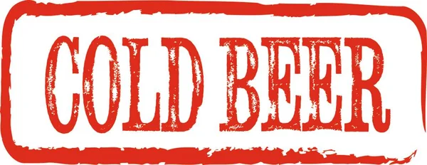Word Cold Beer Written Red Rubber Stamp — Stock Photo, Image