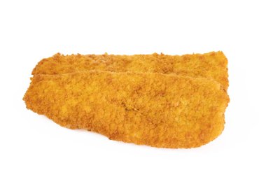 Beyaz arka planda izole edilmiş, yakın plan ekinlenmiş balık.