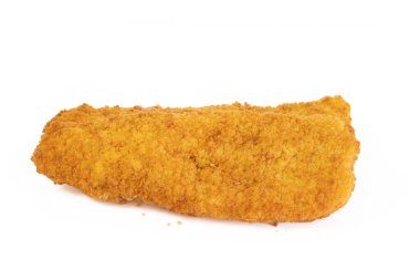 Beyaz arka planda izole edilmiş, yakın plan ekinlenmiş balık.