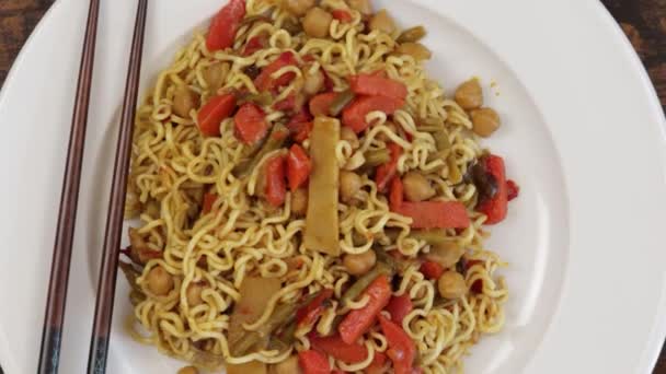 Chinese Noodle Carrot Bamboo Shoot — Wideo stockowe