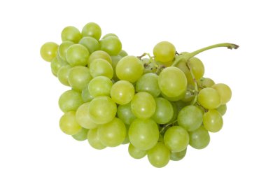 Beyaz bir arka plan üzerinde izole beyaz üzüm demet
