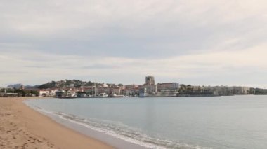 view of Saint-Raphael from the beach