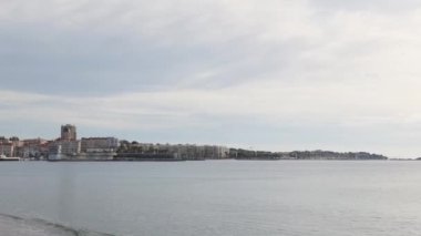 view of Saint-Raphael from the beach