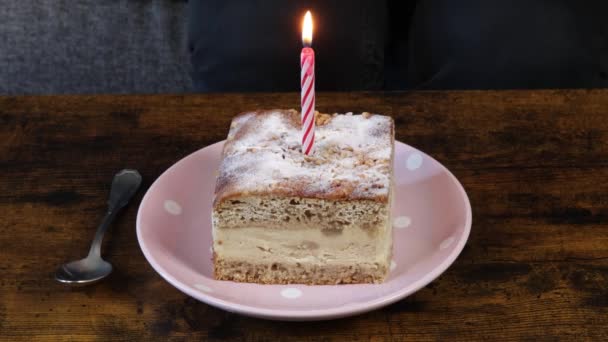 Piece Cake Candle — Vídeos de Stock
