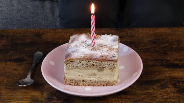 Piece Cake Candle — Vídeo de Stock