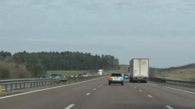 traffic on the A31 motorway, near the Combe Suzon rest area, in France