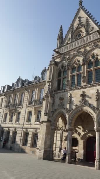 Vista Del Ayuntamiento Saint Quentin Norte Francia — Vídeos de Stock