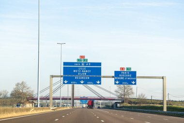 road sign on a motorway in France