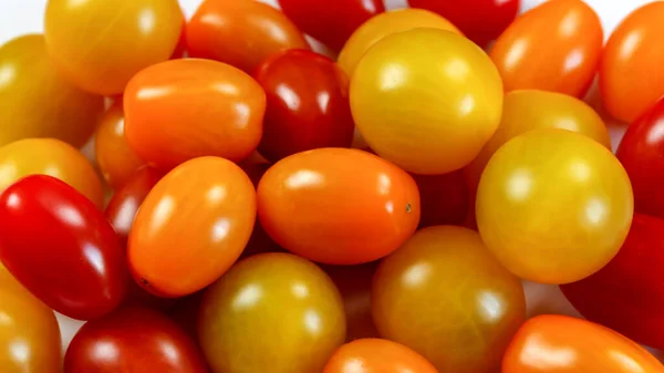 Tomates Cereza Amarillo Naranja Rojo Cerca — Foto de Stock