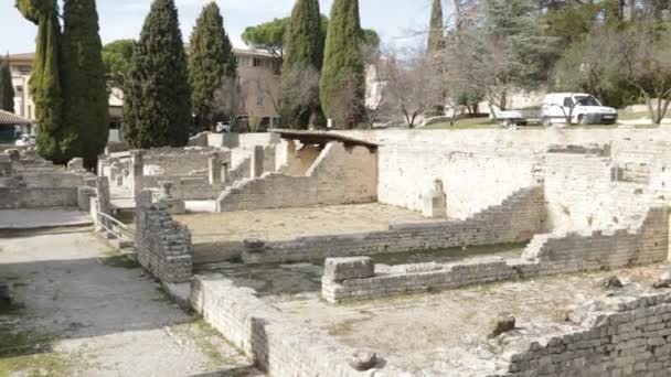 Αρχαία Ρωμαϊκή Τοποθεσία Puymin Στο Vaison Romaine Vaucluse Γαλλία — Αρχείο Βίντεο