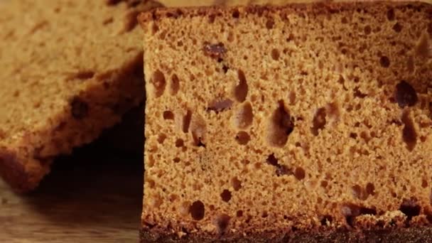 Dilimlenmiş Zencefilli Ekmek Yakın Plan Masanın Üstünde — Stok video