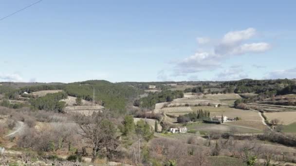 Ландшафт Виноградников Полей Юге Франции — стоковое видео