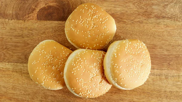 Bułka Hamburgera Sezamowego Zbliżenie — Zdjęcie stockowe