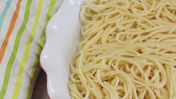 Maträtt Spaghetti Närbild — Stockvideo
