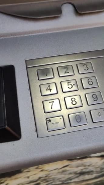 Close Banknote Machine Keyboard — стоковое видео