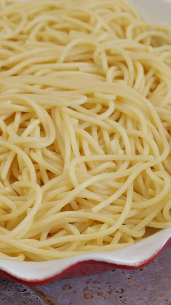 Plato Espaguetis Cerca — Foto de Stock