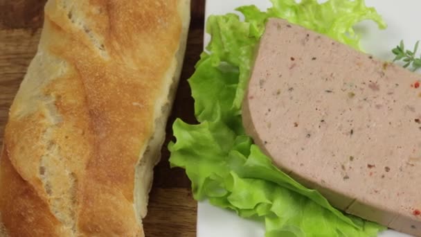 Slice Duck Liver Mousse Pepper — Stock Video