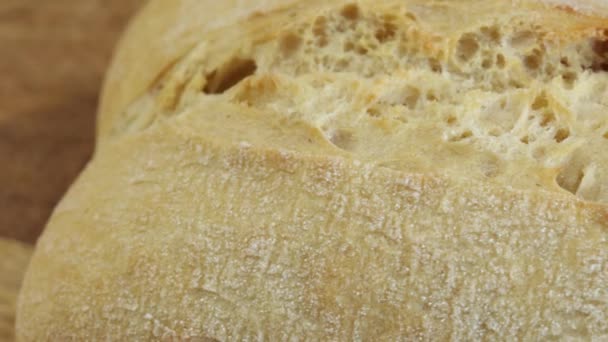Хліб Чіабата Крупним Планом Обробній Дошці — стокове відео