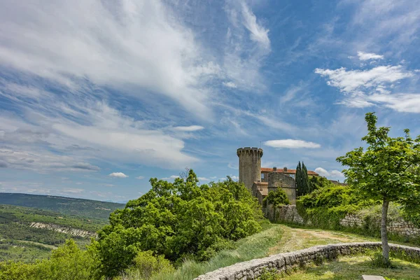 Vista Castelo Vila Medieval Viens Vaucluse França — Fotografia de Stock