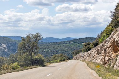 Fransa 'nın güneyinde küçük bir köy yolu