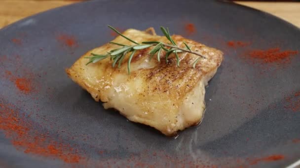 Julienne Fillet Cooked Butter Plate — Stock Video