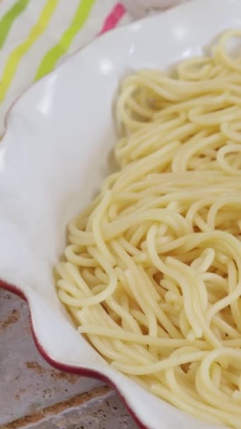 Assiette Spaghettis Beurre Gros Plan — Video