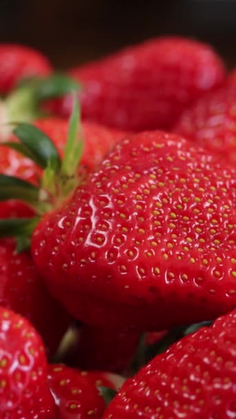 一些非常红的草莓 — 图库视频影像