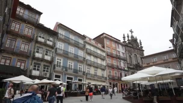 Porto Region Północny Portugalia 05302023 Widok Fasady Budynków Starym Mieście — Wideo stockowe