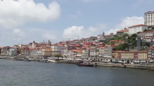 Ponte Dom Lus Porto Cais Ribeira Nella Città Oporto Portogallo — Video Stock