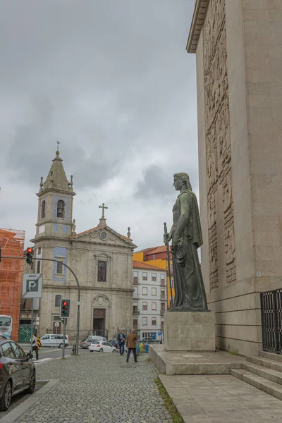 Porto North Region Portugal 2023 Lady Justice Rules Church Sao — Φωτογραφία Αρχείου