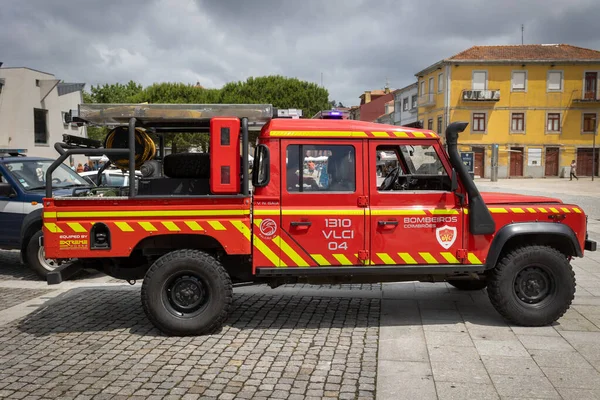 Порту Северный Регион Португалия 05302023 Португальский Пожарный Автомобиль Стационарный Вила — стоковое фото