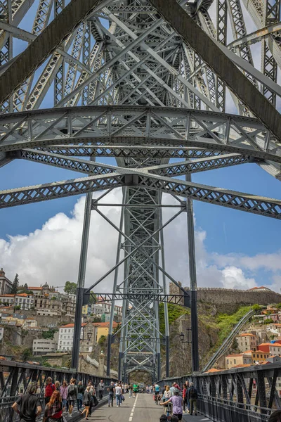 Porto Região Norte Portugal 2023 Vista Ponte Dom Luis Baixo — Fotografia de Stock