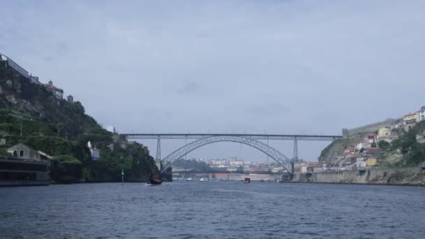 Vista Sul Douro Sulla Città Porto Sul Ponte Dom Luis — Video Stock