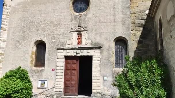 Εκκλησία Στο Χωριό Villedieu Στο Vaucluse — Αρχείο Βίντεο