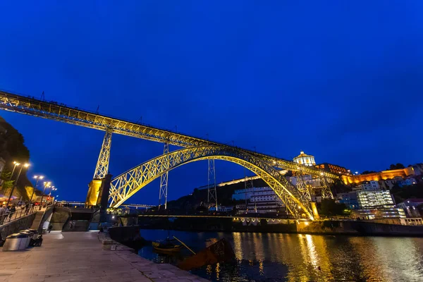 Ponte Dom Luis Noite Porto Portugal — Fotografia de Stock