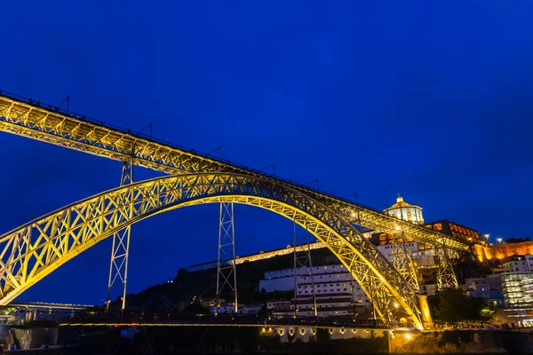 Ponte Dom Luis Noite Porto Portugal — Fotografia de Stock