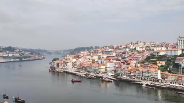 Vue Sur Douro Ville Porto Pont Dom Luis Portugal — Video