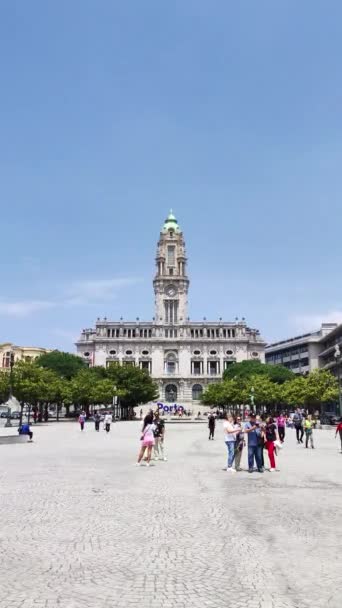 Ратуша Міста Порту Португалія — стокове відео