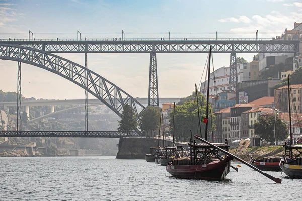 Vista Para Douro Cidade Porto Ponte Dom Luis Portugal — Fotografia de Stock
