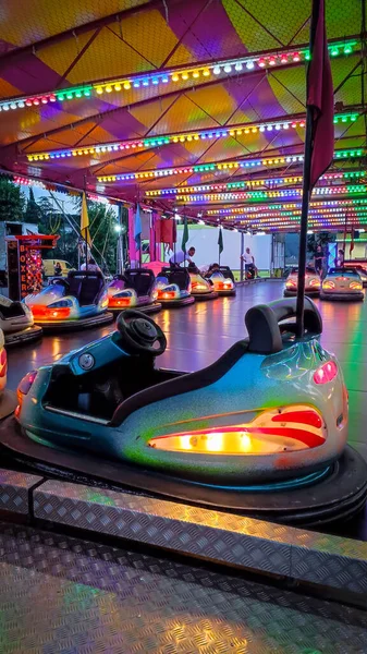 Bumper Car Ride Funfair Night — Stock Photo, Image