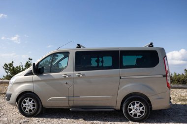 Mont Ventoux, Vaucluse, France - 07152023 : view of a Fourgon ford tourneo custom parked on the side of a road